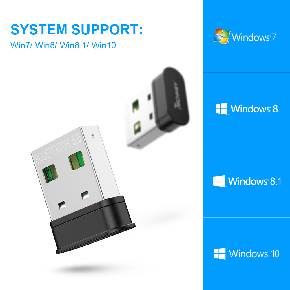 Techkey 16544 USB Bluetooth Adapter 5.3 for Desktop PC, Plug